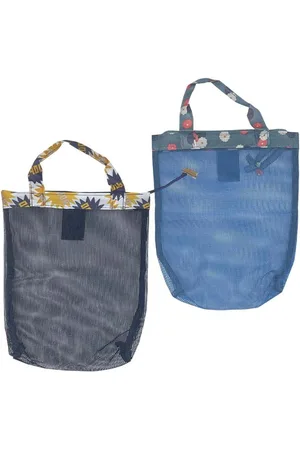 Merkloos Toilettas en Strandtas Set van 2 - Transparante Mesh Opbergtas met Ritssluiting - Draagbaar voor Zwemmen, Kamperen (26 * 24 cm)