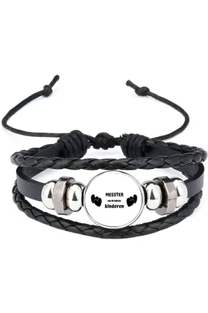 Akyol Meester van de leukste kinderen armband zwart - Meester - de leukste meester - verjaardag - cadeautje voor meester - kado - geschenk