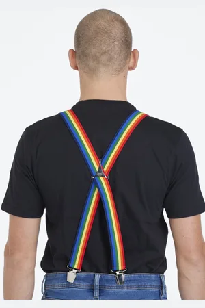 Pierre Mouton Bretel - Volwassenen - Regenboog - 4clips - Metaal - - 140cm - 35mm - XL - XXL