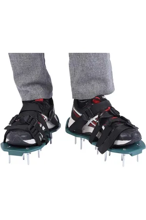 Merkloos Gazonbeluchter sandalen met spikes en verstelbare riemen - één maat past op alle schoenen voor tuinbeluchting (4 straps)