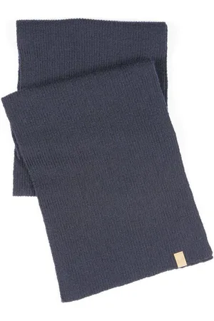 IVANHOE OF SWEDEN Ivanhoe rib gebreide sjaal van wol Vide Navy - One Size 190x23 - Blauw