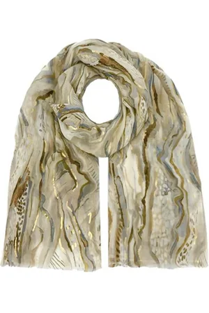 Merkloos Lange Dunne Sjaal - Goud Accent - Beige - 180 x 90 cm (0925)