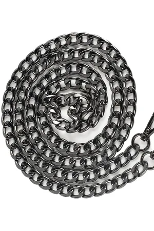 Merkloos 120 cm Metalen Portemonnee-kettingriem voor Schoudertas - Vervanging voor Damesportemonnee met Metalen Gesp (Zwart)