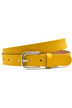 Timbelt Dames riem Leer- - okergeel - Riemmaat 95 - Totale lengte 110 cm
