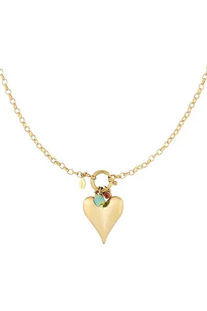 Yehwang Grote hartketting - goudkleur