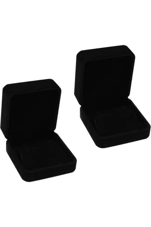 Merkloos Oorbel Geschenkdozen Fluwelen Oorbel Doos Enkele Met Deksels Sieraden Dozen Zwarte Oorbellen Dozen voor Oorbellen Sieraden Bulk Engagement Bruiloft Dag Verjaardagscadeaus - 2 STKS