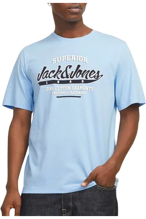 JACK & JONES JACK&JONES JJELOGO TEE SS O-NECK 2 COL SS25 SN Heren T-shirt - Chambray Blue Melange