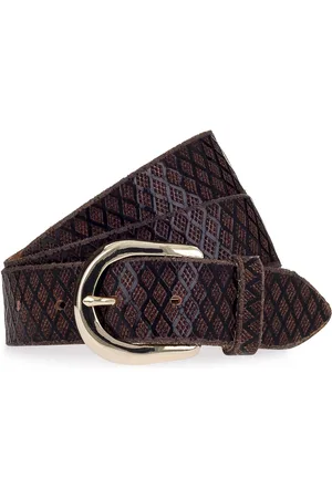 B.belt Riem Leer - Jongens - 80 cm - dunkelbraun
