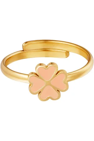 Yehwang Ring klaver - Stainless Steel ring - Roze - Goudkleurig - One size ring - Dames ring - Sieraden - Ringen - Dames ringen - Ring