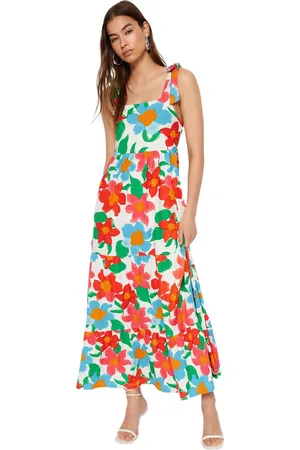Trendyol Marineblauwe Rok Met Strikbandjes En Geribbelde Maxi-Gebreide Jurk Twoss23El02328