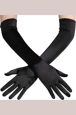 Merkloos Lange dames handschoenen, lange handschoen, satijnen handschoen, lange elegante handschoenen voor kostuumfestival-dansavond