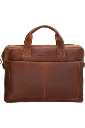 Hide & Stitches Japura Laptoptas 15,6 inch Premium Crossbody Schoudertas 100% Leder - - 100% Leer
