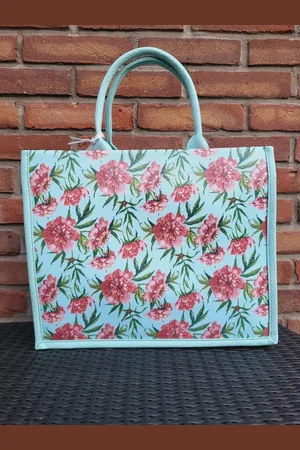 Merkloos PU Leren Schoudertas – Elegante Handtas – Bloemenprint & Pailletten – – Voor Dames