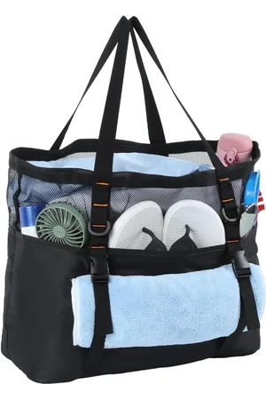 Merkloos Grote waterdichte strandtas met ritssluiting - multifunctionele shopper