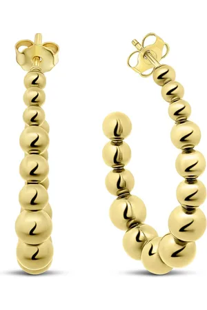 CO88 8CE-70598 - oorbellen oorringen open met bolletjes - 4 mm balls - goudkleurig