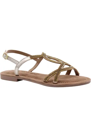 Lazamani Malia Dames Sandalen Leer Gold