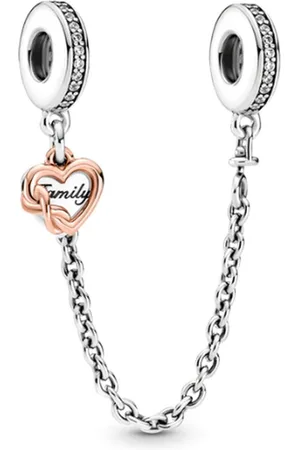 Fler ® | Bedel | Past op populaire bedel armbanden (standaard-3mm) | armbandbedel | Veiligheidsketting hart | Liefde | Familie | Bedelstopper | Anker schakel | Hangbedel Charm | 925 Sterling | Zirkonia | Rosegoudkleur | Cadeau | Valentijn kado