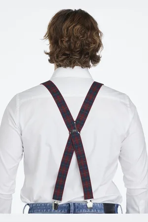 Pierre Mouton Bretel - Volwassenen - Tartan - 4-clips - Metaal - - 140cm - 35mm - XL - XXL