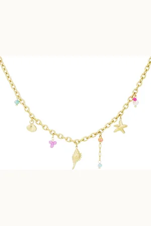 Yehwang Seabries ketting - Goudkleur- schelp-bedel