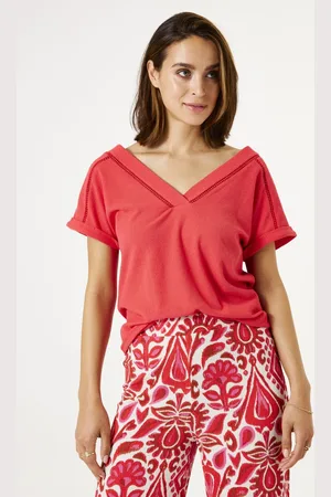 Garcia Dames T-shirt Rood Korte mouw