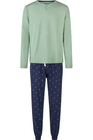 Phil & Co. Berlin Heren Pyjama Set Lang /Blauw