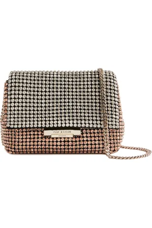Ted Baker Schoudertas Avondtas Gliters Crystal Mini Crossbody Bag Zilverkleurig