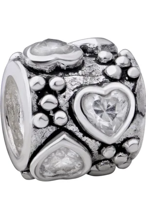 quiges 925 - Zilveren - Bedels -Sterling - Beads - Zirkonia Hartjes Kraal Charm - Geschikt – voor - alle bekende merken - Armband Z313