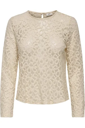 JDY Jacqueline de Yong Blouse mathilda L/s Lace Top Jrs 15341469 Sandshell Dames
