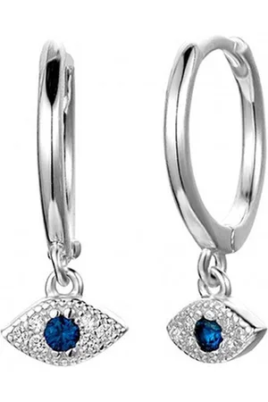 LMPiercings NL Oorring hanger blue eye - 925 zilver