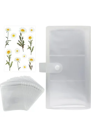Merkloos Transparante Sieradenorganizer - 84 Kaartvakken met 50 Verzegelde Vakken en Bloemenstickers, Geschikt voor Armbanden, Ringen, Oorbellen en Meer