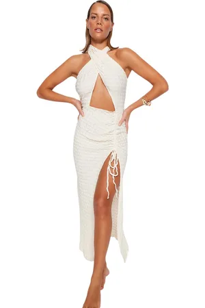 Trendyol Getailleerde Maxi Gebreide Cut-Out/Venster Strandjurk Tbess23El00098