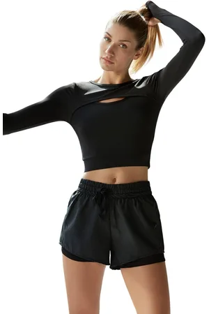 Trendyol Kaki Parachutestof 2-Laags Gebreide Sportshort Met Short Twoaw21Sr0012