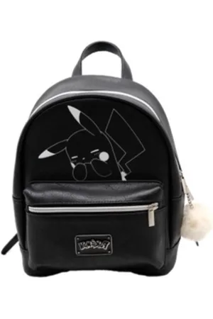 Merkloos Pikachu Rugzak 28cm PU-leer zwart 3 compartimenten verstelbare riemen praktisch en stijlvol.