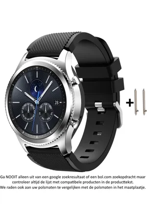 Merkloos Siliconen Bandje geschikt voor 22mm Smartwatches (zie compatibele modellen) van Samsung, LG, Seiko, Asus, Pebble, Huawei, Cookoo, Vostok en Vector – 22 mm rubber smartwatch strap - Gear S3 - LG Watch
