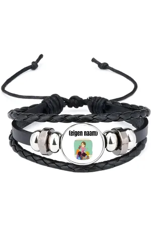 Akyol Juf met kinderen met eigen naam armband zwart - Juf - leraressen - collega