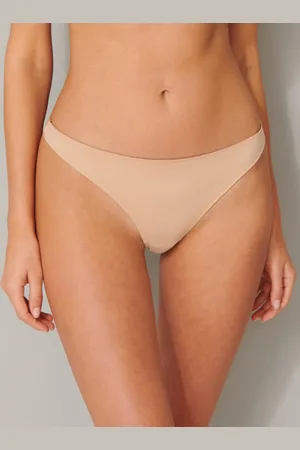 Schiesser String microvezel kant maple - Invisible Lace Dames Onderbroek - maple