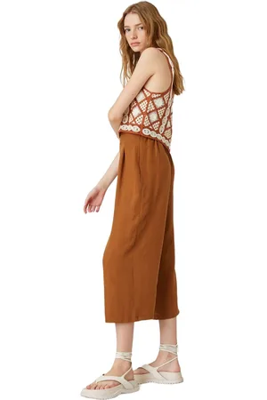 Koton Broek Met Wijde Pijpen Culotte Crop Geplooid