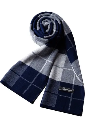 Lazy Cat Woolblend Sjaal Heren - Geruite Sjaal - Blue & Grey