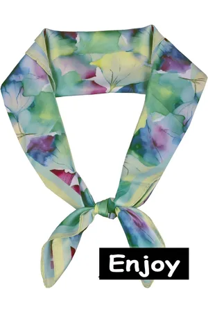Enjoy Sjaal- -gebloemd - hals /haar sjaaltje -vierkant -trendy accessoire- Moederdag