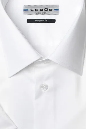 Ledub Ledeb Modern Fit overhemd korte mouw - - Strijkvrij - Boordmaat: 38