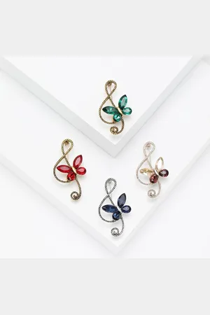 Merkloos Vlinder Muziek Note CZ Broches Revers Pin Delicate Sparkly Crystal Muzikale Pins Jurk Pak Shirt Sjaal Jassen Hoed Tas Broche voor Vrouwen Mannen Meisjes Muzikant Party Sieraden Geschenken