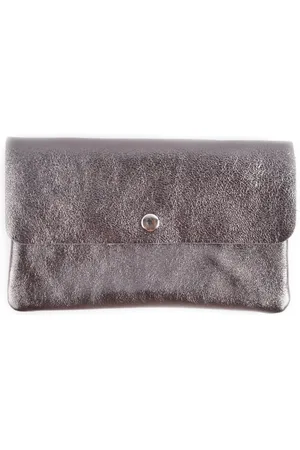 Giuliano Metallic - Dames Lederen Schoudertas - Made in Italie - Leer tas - Donkerzilver/