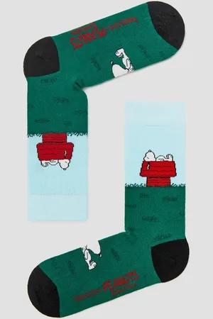 Merkloos Grappige Sokken met Snoopy en huis in Bio katoen maat 36-40 - Snoopy - Zacht - Trendy geschenk - Trendy Cadeau - Verjaardag - Geschenk