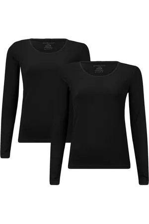 Bamboo Basics Comfortabel & Zijdezacht Lara - Bamboe T-Shirts (Multipack 2 stuks) Dames - Lange Mouwen - - XL