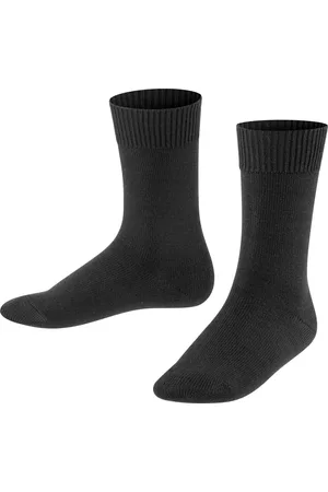 Falke Comfort Wool warme dikke merinowol kindersokken meisjes jongens zwart