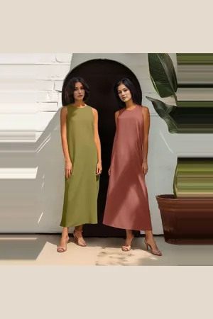 Trendyol Set Van 2 Zwart En Nude Ondergoedjurk Van 100% Katoen Met Gebreide Voering Tctaw22Uk0110