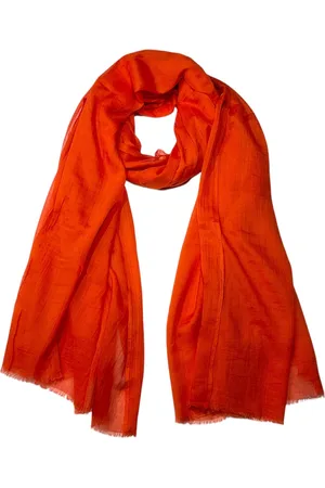 Merkloos Lange Dunne Sjaal - Effen - Oranjerood - 180 x 95 cm (23956#)