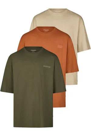 JACK & JONES Heren T-Shirt JJECHARGE 3 Set Pack bequem Veelkleurig XXL Ronde Hals Volwassenen gemaakt van 100% katoen