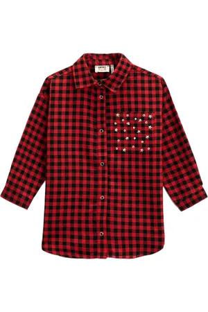 Koton Rood Geruit Overhemd Voor Meisjes 3Wkg60080Aw