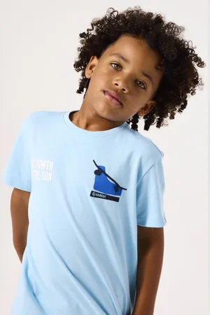 Garcia Jongens Chest print T-shirt Blauw Korte mouw